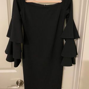 Bell Sleeve Black Dress